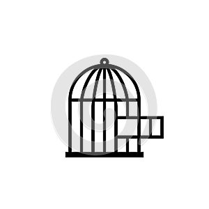 Open bird cage icon
