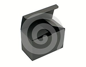 Open black empty paper box
