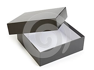 open black gift box isolated on white