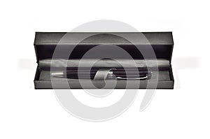 Open black pencil box