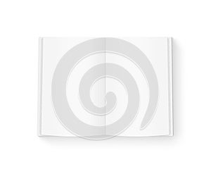 Open blank book mock up isolated on white. photo