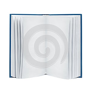 Open blank book on white, isolated