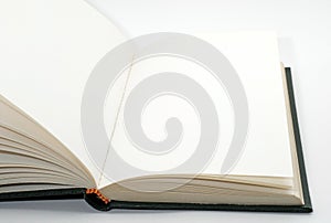 Open blank and empty book