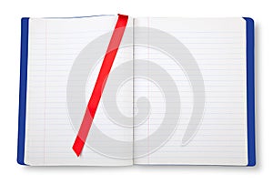 Open blank exercise book.