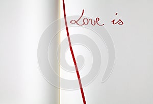 Open blank exercise book (love is)