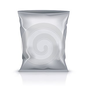 Open Blank Foil Pouch Snack Packaging On White Background