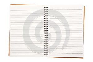 Open blank notebook isolated