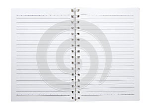 Open blank notebook isolated (clipping path)