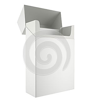 Open blank pack of cigarettes isolated on a white