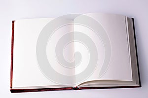 Open blank paper note book