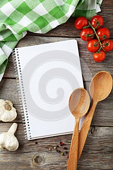 Open blank recipe book