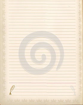 Open blank school notebook or diary, old fashioned, space for text, top view