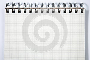 Open blank spiral notepad