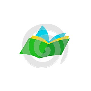 Open book abstract logo icon vector illustration