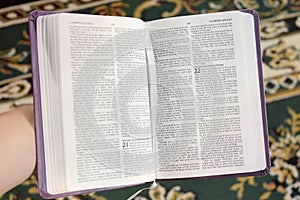Open book Bible. The book of life