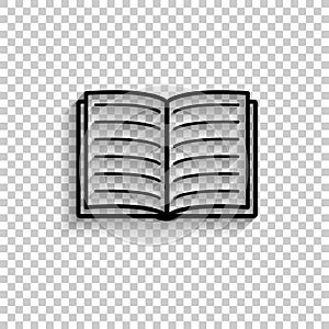 Open book - black vector icon