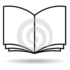 Open book black and white icon