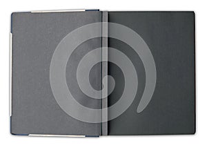 Open book with blank pages, photo album -