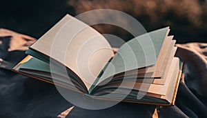 Open Book with Blank Pages in Soft Sunlight
