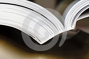 Open book with blurred background