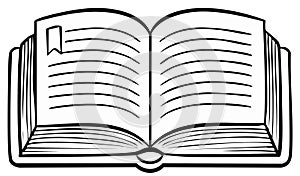 Open Book With Bookmark, Education, Learning, and Knowledge Illustration