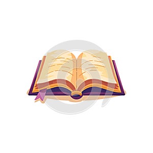 Open Book with Bookmark. Vector illustration design