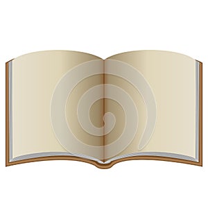 Open book with brown cover
