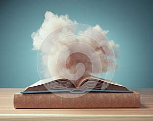 Open book and a cloud above