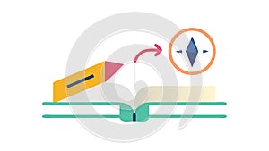 Open Book Compass, Knowledge Guidance Discovery Vector, vector design Generative AI