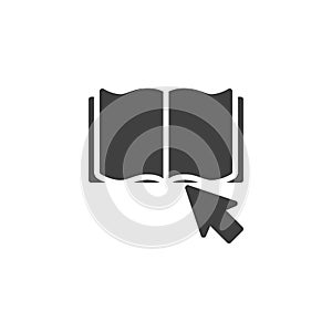 Open book and computer mouse vector icon