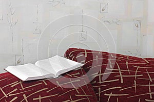 Open book on the couch