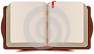 Open book diary with bookmark photo