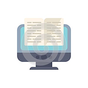 Open book displaying on desktop computer monitor screen