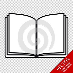 Open Book - Editable Vector Icon - Isolated On Transparent Background