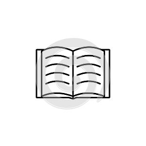 open book. Element of education icon for mobile concept and web apps. Thin line open book can be used for web and mobile