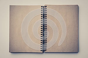 Open book, empty pages vintage look