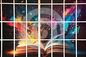 Open Book Exploding With Color