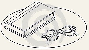 Open book and eyeglasses, symbolizing knowledge, study, and intellectual pursuit, vector design Generative AI