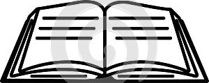 Open book with flat pages icon editable vector in black color