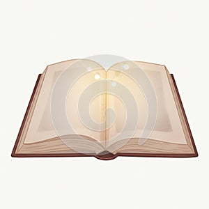 Open Book with Glowing Lights and Aged Pages