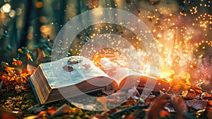 An Open Book Glowing With Magic and Ancient Wisdom