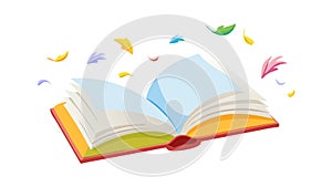 Open Book Glowing Pages Knowledge Learning Symbol, vector design Generative AI