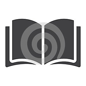 Open book glyph icon, web and mobile, read mode