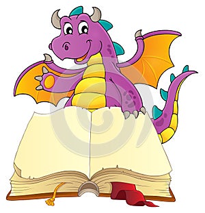 Open book with happy dragon