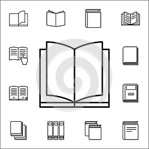 open book icon. Books and magazines icons universal set for web and mobile