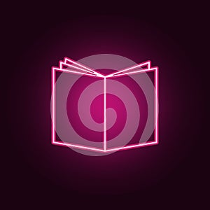 open book icon. Elements of Books and magazines in neon style icons. Simple icon for websites, web design, mobile app, info