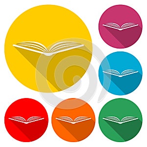 Open Book Icon on Flat - Illustration