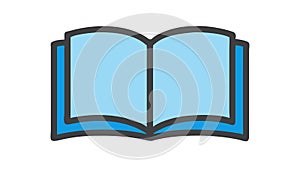 Open book icon. Flat vector reading and education graphic element symbol, vector design Generative AI photo