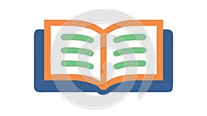 Open book icon. Outline vector reading and education graphic element symbol, vector design Generative AI photo