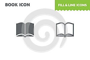 Open book icon, vector.